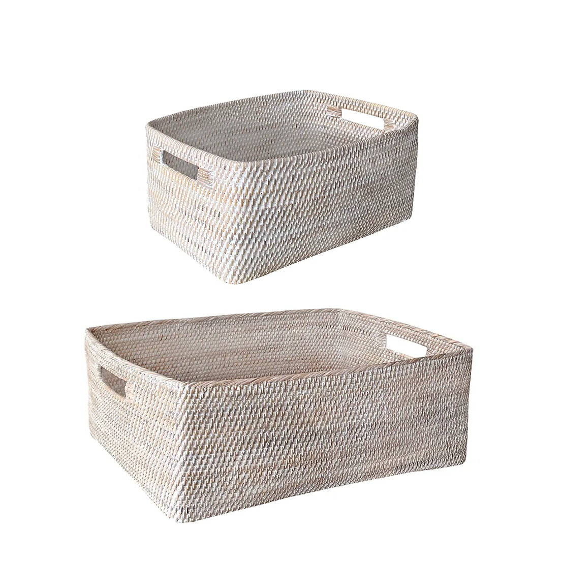 Baum Natural Rush Seagrass Set of 3 Decorative Storage Basket with Handles,  Color: Natural - JCPenney