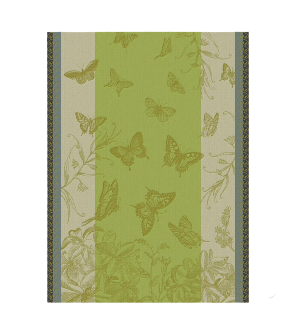 Le Jacquard Francais Tea Towel - Jardin Des Papillons Green