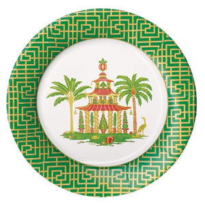 Christmas Pagodas Paper Dinner Plates - 8 Per Package