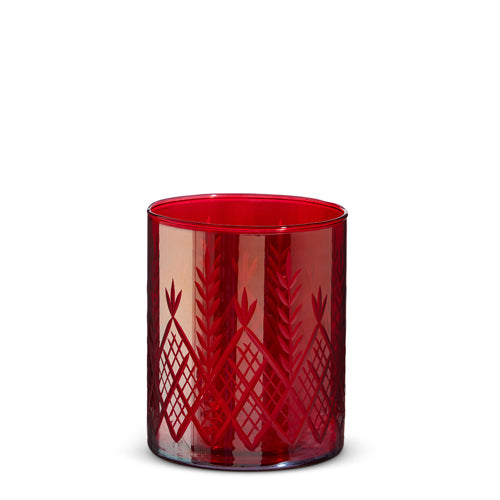 Red Etched Votive (2 sizes)