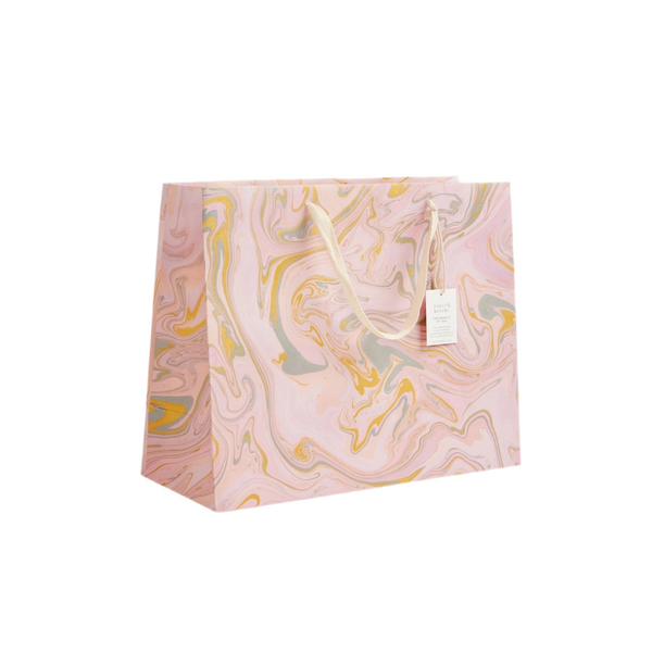 Hand Marbled Pastel Gift Bags - Rosewater