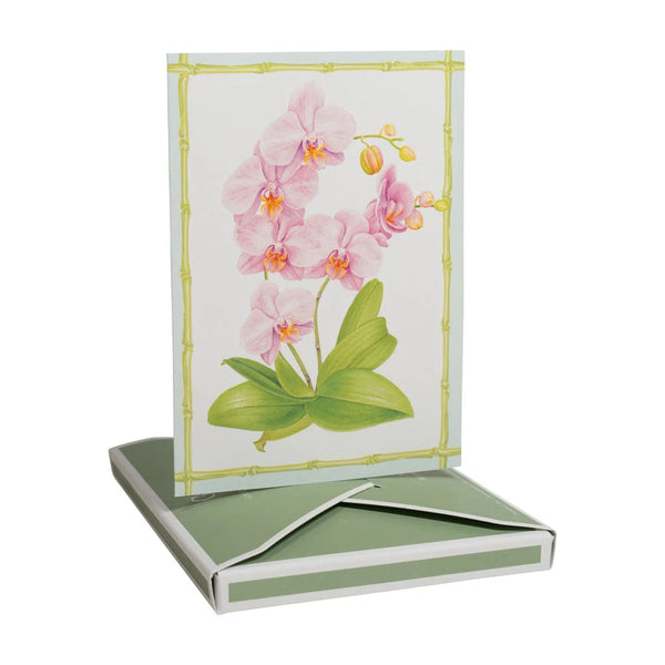 Orchid Conservatory Boxed Note Cards - 8 Cards and 8 Envelopes per Package by Caspari