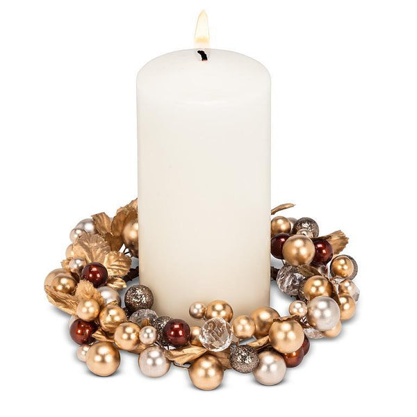 Gold Beaded Candle Ring