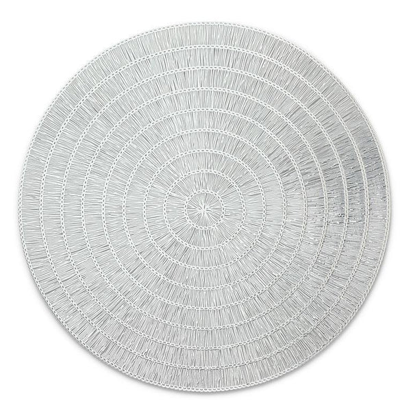 Round Basketweave Placemat - Silver