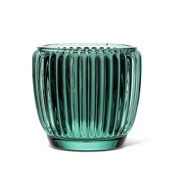 Small Ribbed Votive - Green