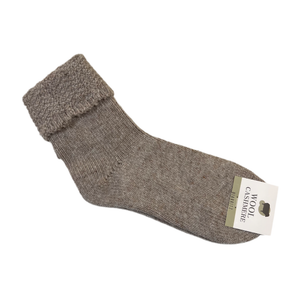 Folded Cashmere Socks - Taupe