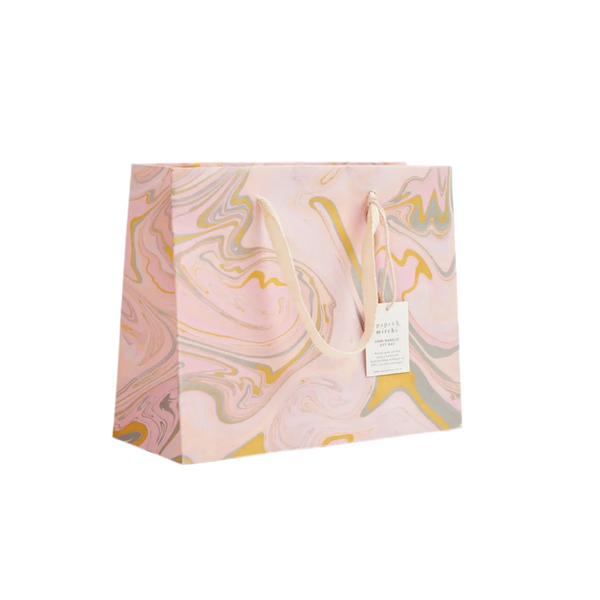 Hand Marbled Pastel Gift Bags - Rosewater