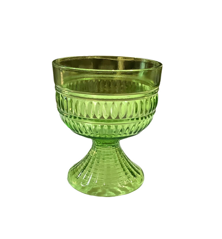 Vintage Green Glass Compote