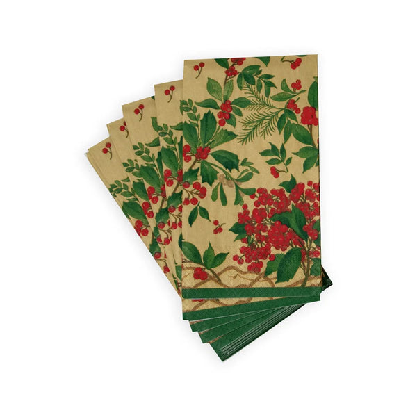 Dinner/Guest Napkins - Holly Chintz Gold