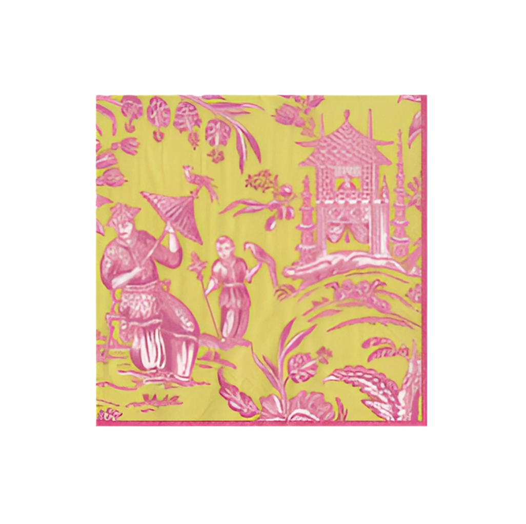 Cocktail Napkins - Silk Road Toile Chartreuse