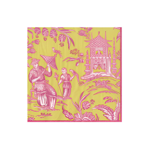 Cocktail Napkins - Silk Road Toile Chartreuse