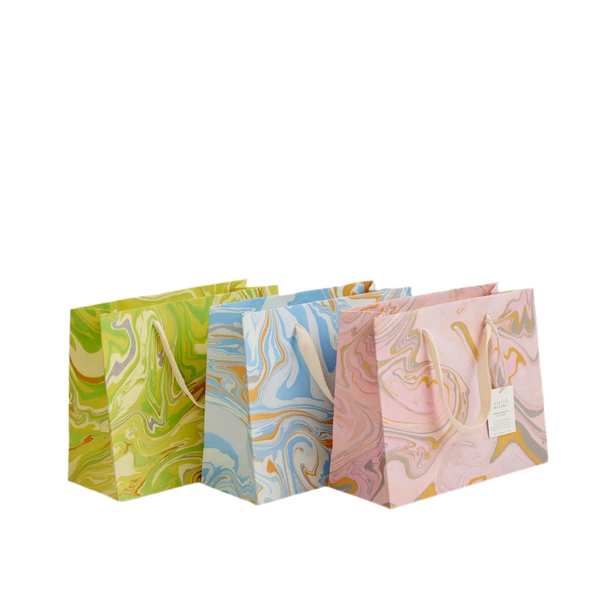 Hand Marbled Pastel Gift Bags - Rosewater