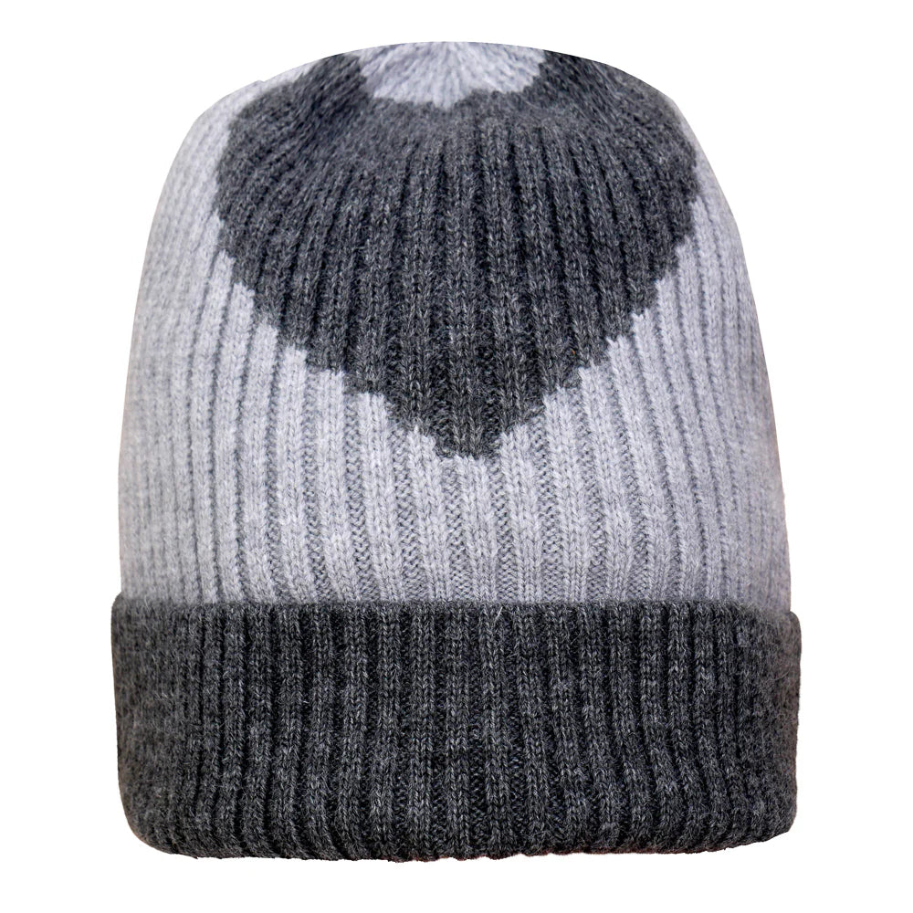 Ribbed Heart Hat - Grey