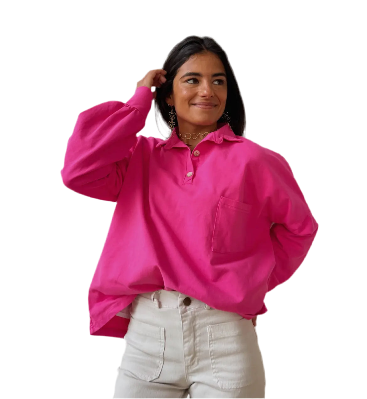 Oversized Hot Pink Shirt