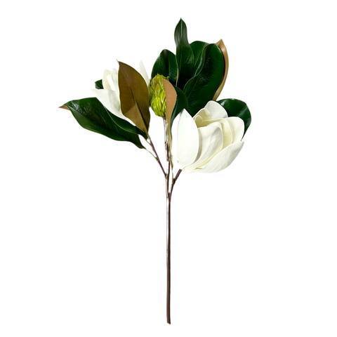 Cream Magnolia Spray & Bud 17"