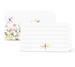 Dragonfly & Floral Mini Note Cards - 50 Pieces