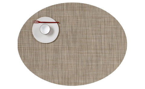 Chilewich Oval Mini Basketweave Placemat - Linen