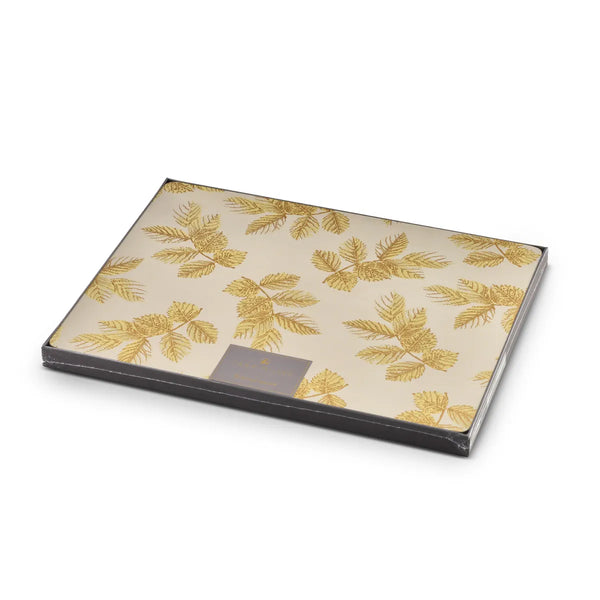 Sara Miller Etched Leaves Light Grey Lunch Placemats