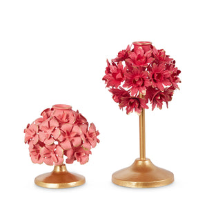 Pink Floral Candle Holders (2 sizes)