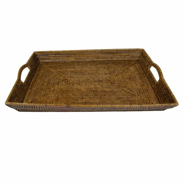 Extra Large Rectangular Rattan Tray