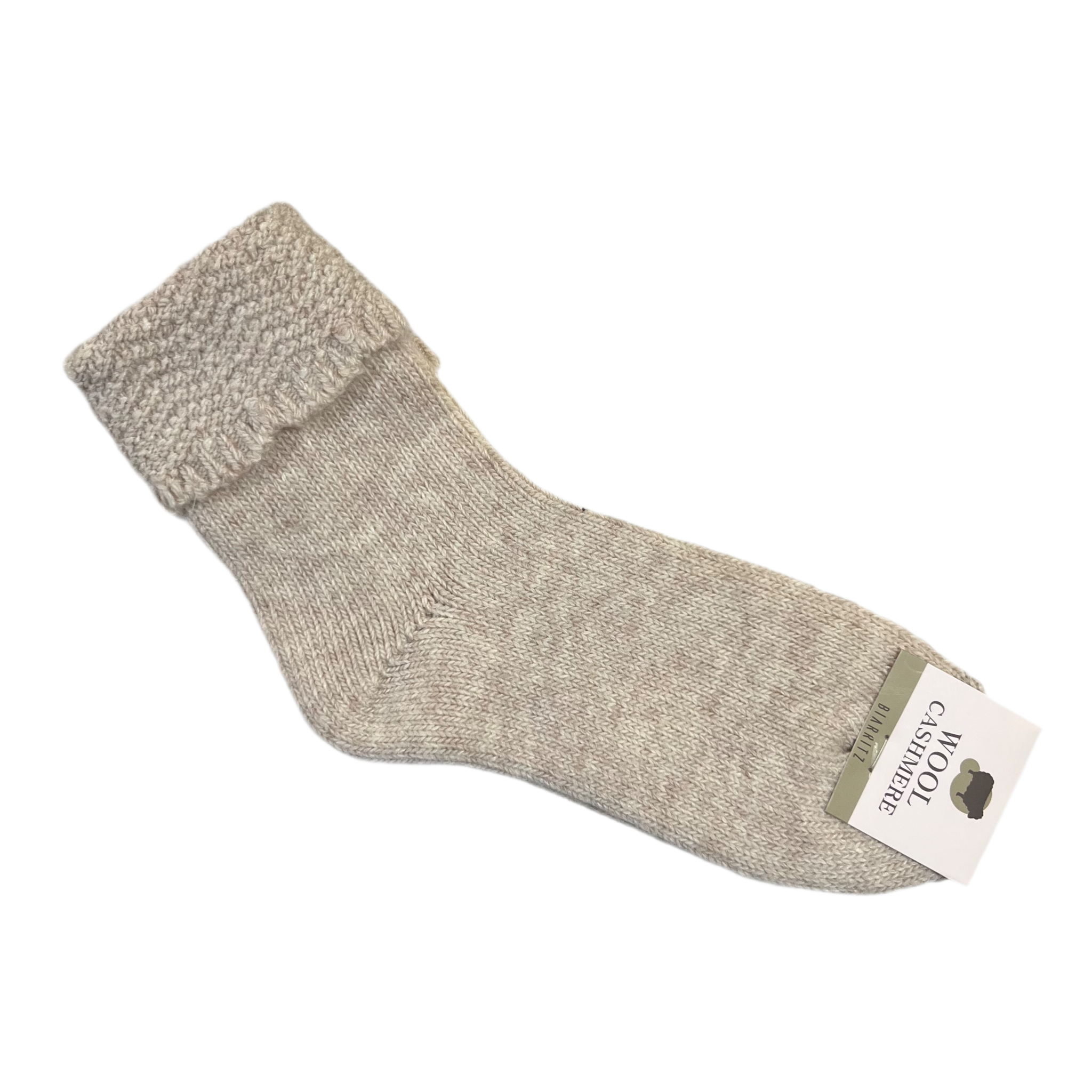 Folded Cashmere Socks - Oatmeal