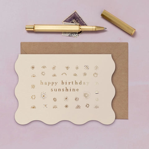 Sunshine Birthday Card | Luxe Gold Foil | Birthday Cards