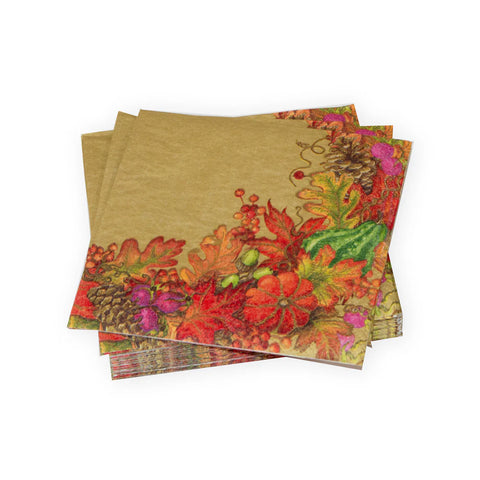 Cocktail Napkins - Harvest Garland Gold