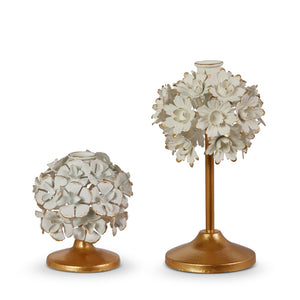 Cream Floral Candle Holders (2 sizes)