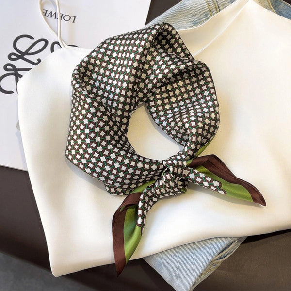 Green Polka Dot Silk Scarf