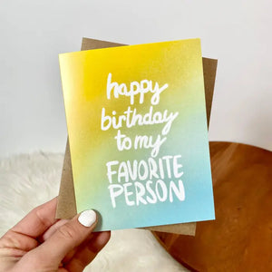 My Favorite Person Birthday Cards