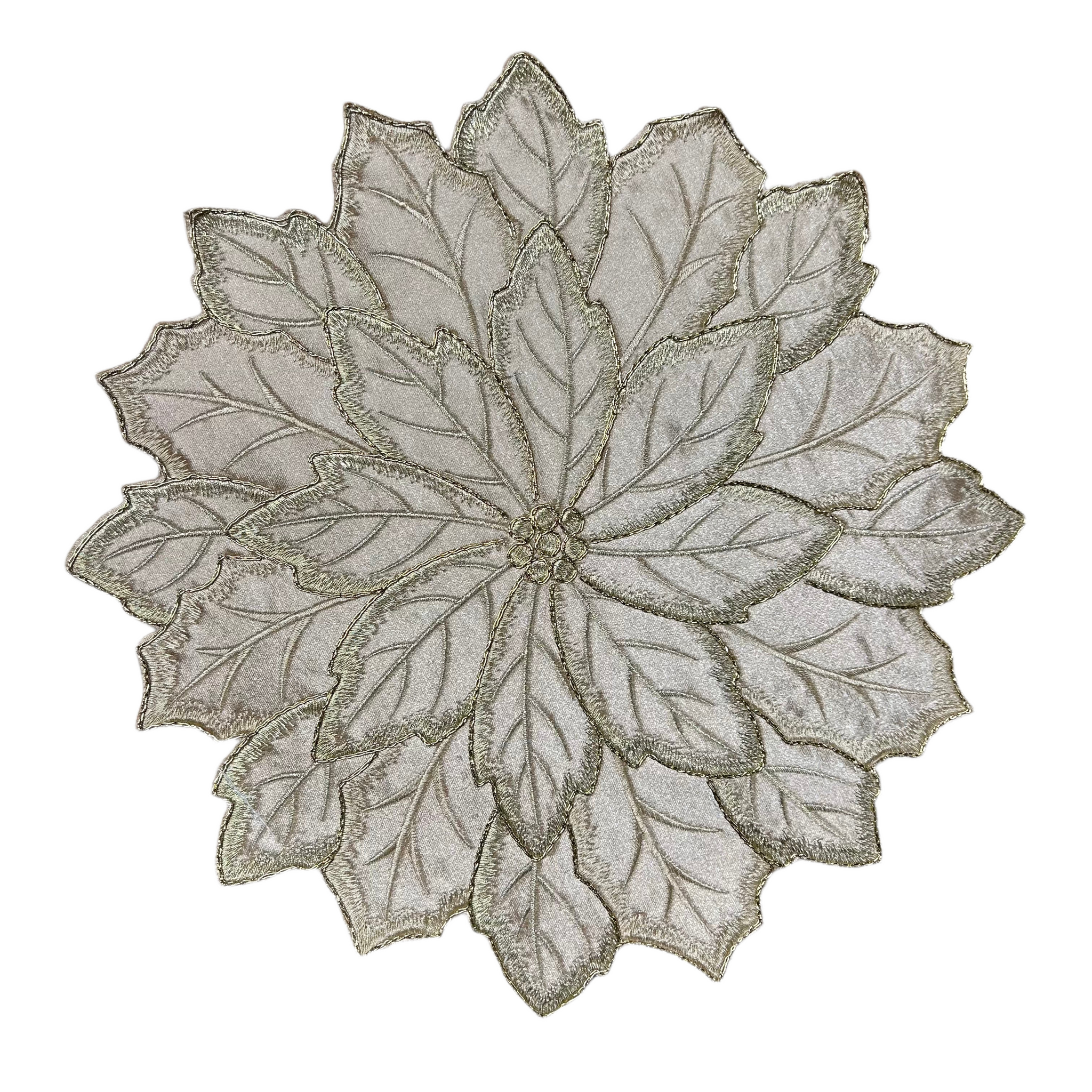 Gold Velvet Poinsettia Placemat