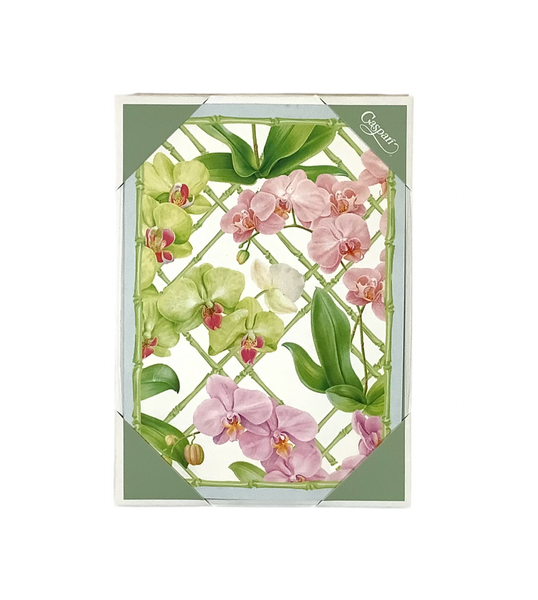 Orchid Conservatory Boxed Note Cards - 8 Cards and 8 Envelopes per Package by Caspari