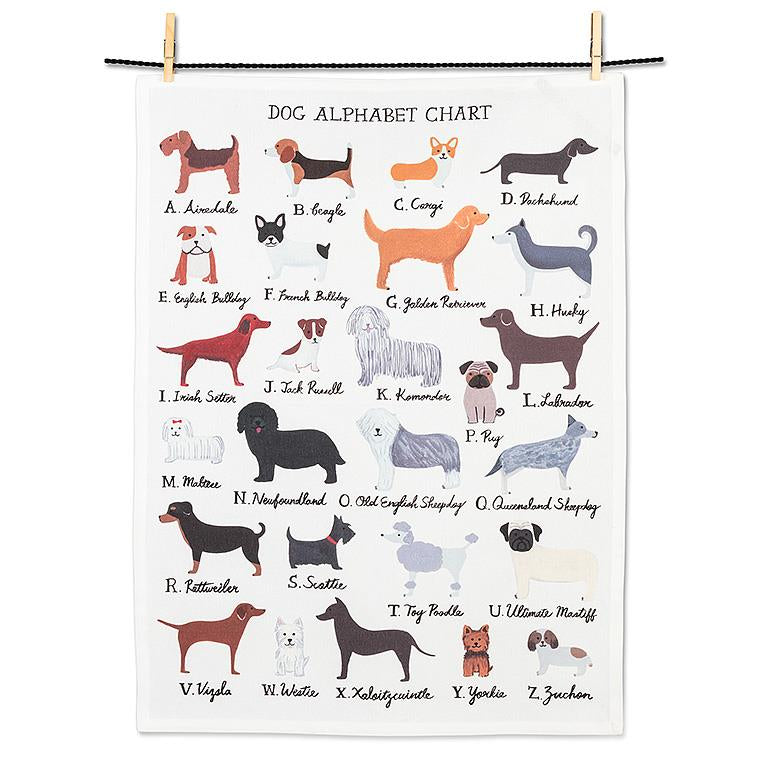 Dog Alphabet Tea Towel