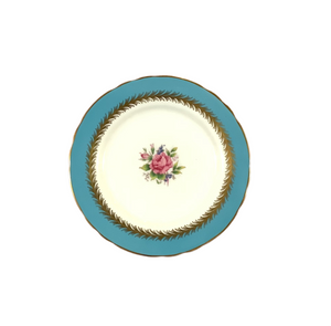 Vintage “Minerva Rose“ Turquoise Aynsley Side Plates