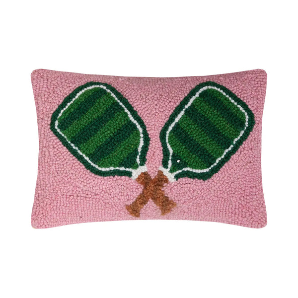 Green Pickleball Cross Hook Pillow