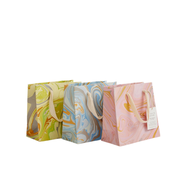 Hand Marbled Pastel Gift Bags - Limoncello