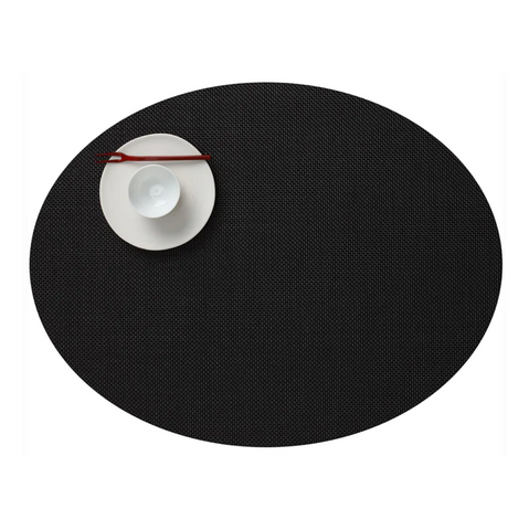 Chilewich Oval Mini Basketweave Placemat - Black