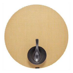 Chilewich Round Mini Basketweave Placemat - Ochre