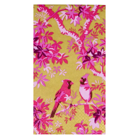 Dinner/Guest Napkins - Scenic Songbirds Rose/Gold