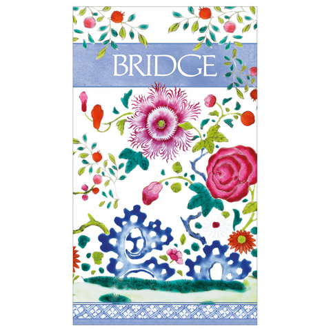 Floral Porcelain Bridge Score Pad By Caspari