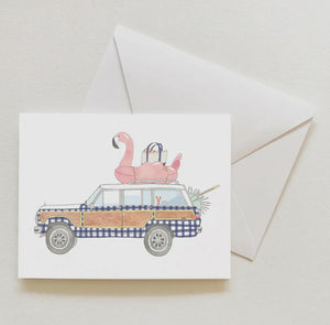 Check Wagon Sleeved Note Card