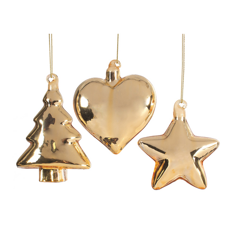 Gold Shape Ornaments (3 styles)