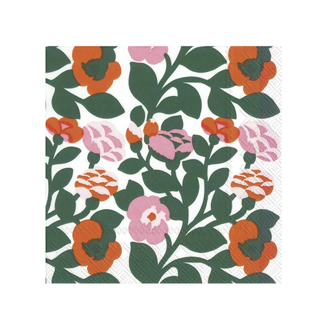 Marimekko Lunch Napkins - Green Green Orange