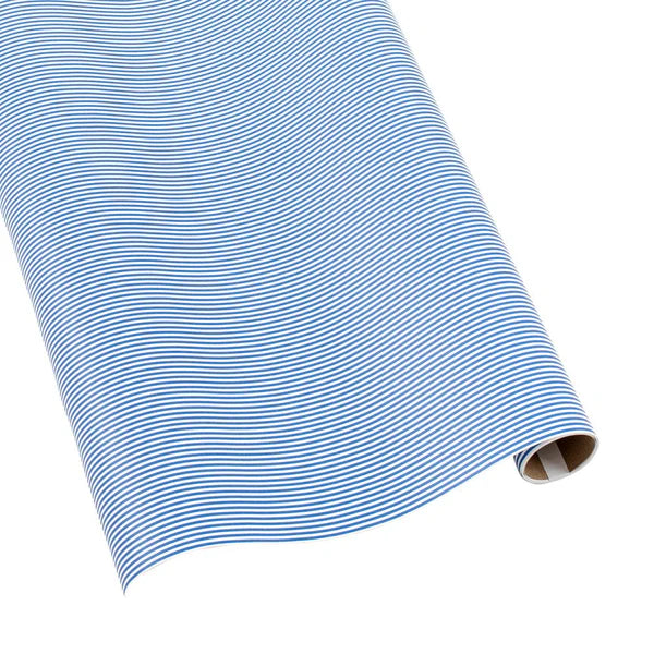 Oxford Stripe Blue & White Wrapping Paper