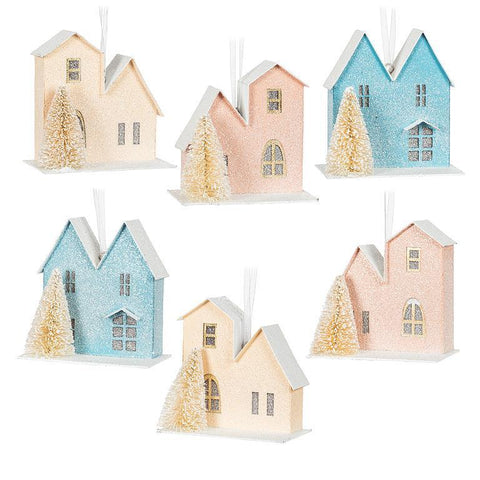 Pastel House & Tree Ornament (3 colours)