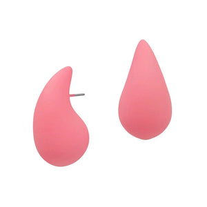 Coral Teardrop Stud Earrings