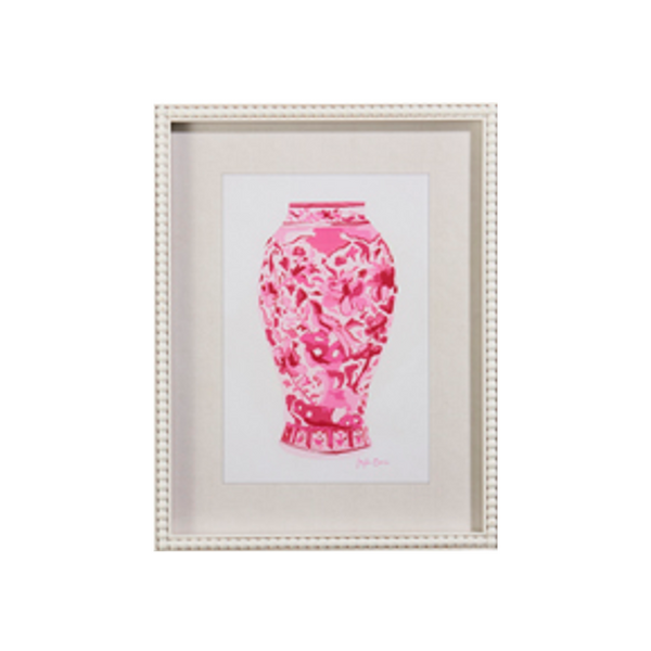 Pink Chinoiserie Jar Framed Wall Art 