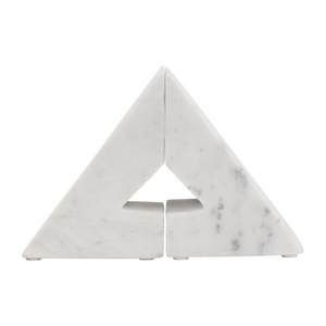 Set of Marble Triangle Bookends