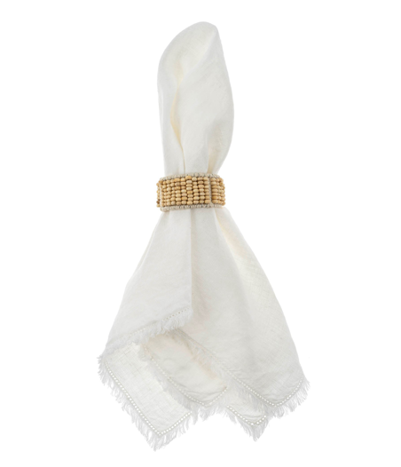 Soledad Beaded Napkin Ring - Ivory