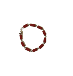 Sterling Silver & Red Bracelet